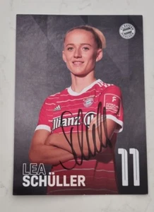 LEA SCHULLER HAND SIGNED 4X6" BAYERN MUNICH PROMO WORLD CUP SOCCER Germany - Picture 1 of 1