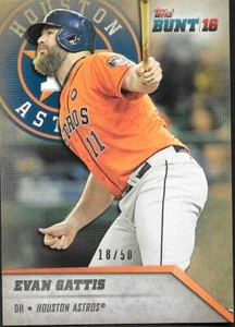 2016 Topps Bunt Evan Gattis Gold 18/50 - Houston Astros - #9 - Imagen 1 de 1