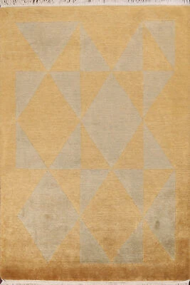 Alfombra nepalí moderna hecha a mano alfombra de lana 4x6 Foto 1 de 4