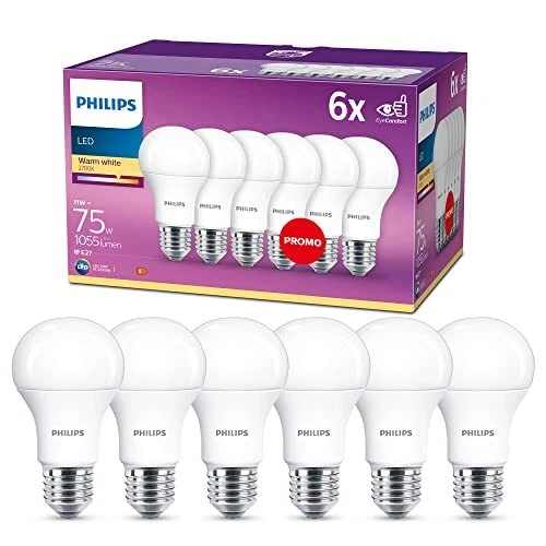 Philips Lampadine LED Goccia, E27, 11 W Equivalenti a 75 W, 2700K (Bianco (e8M) - Immagine 1 di 1