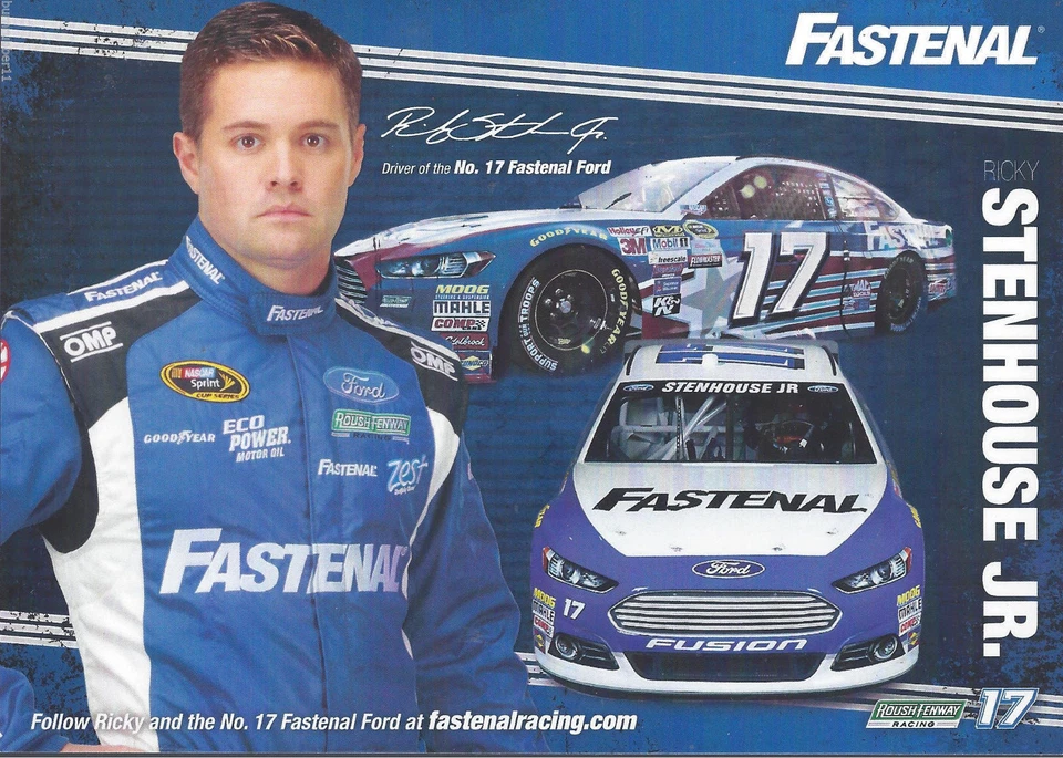 Tarjeta postal de la serie NASCAR SPRINT CUP 2016 RICKY STENHOUSE JR "FASTENAL" #17 Foto 1 de 1