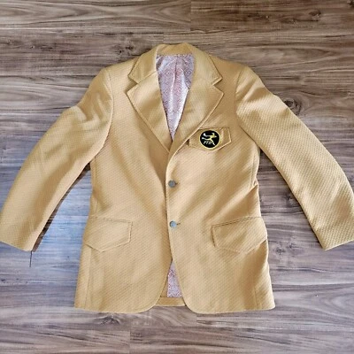 De Colección Años 70 80 FTD Floral Flores Caléndula Amarillo Uniforme Chaqueta Abrigo Deportivo Logo S Foto 1 de 4