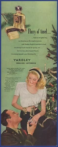Vintage 1945 YARDLEY English Lavender Perfume Holiday Christmas 40's Print Ad - Picture 1 of 1