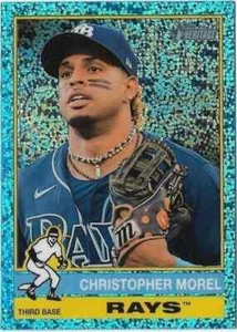2025 Topps Heritage Now MLB Christopher Morel Blue Sparkle Chrome Refractor SP - Picture 1 of 1