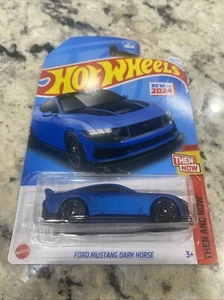 Hot Wheels 2024 Then And Now Ford Mustang Dark Horse Blue 250/250 - Picture 1 of 2