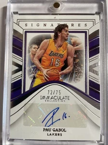 Pau Gasol 2022-23 Panini Immaculate #IMS-PAU Signatures Auto /75 Lakers - Bild 1 von 2