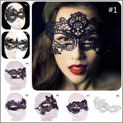 Sexy Black Lace eye mask Ladies Masquerade Ball Costume Party Fancy Dress New  - Image 1 of 4