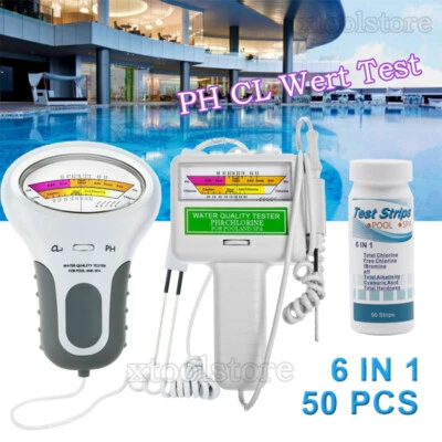 Pool Elektronischer Wassertester Schwimmbad Messgerät Chlor pH CL TC Wert Test X - Bild 1 von 4