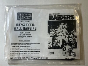 Vintage 1989 RAIDERS NFL GIANT TAPESTRY POSTER Fabric Art 30x45 **NEW** - Picture 1 of 4