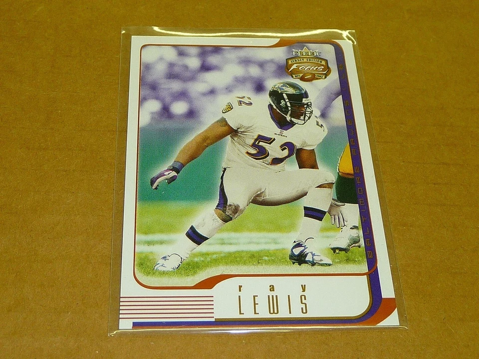 2002 Fleer Focus RAY LEWIS CENTURY JERSEY NUMBERS RAVENS 008/152 M9928 - Image 1 of 1