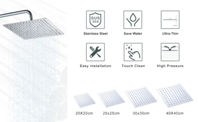JOHO Badezimmer Edelstahl Kopfbrause Duschsystem Regenbrause Rund - Bild 1 von 4