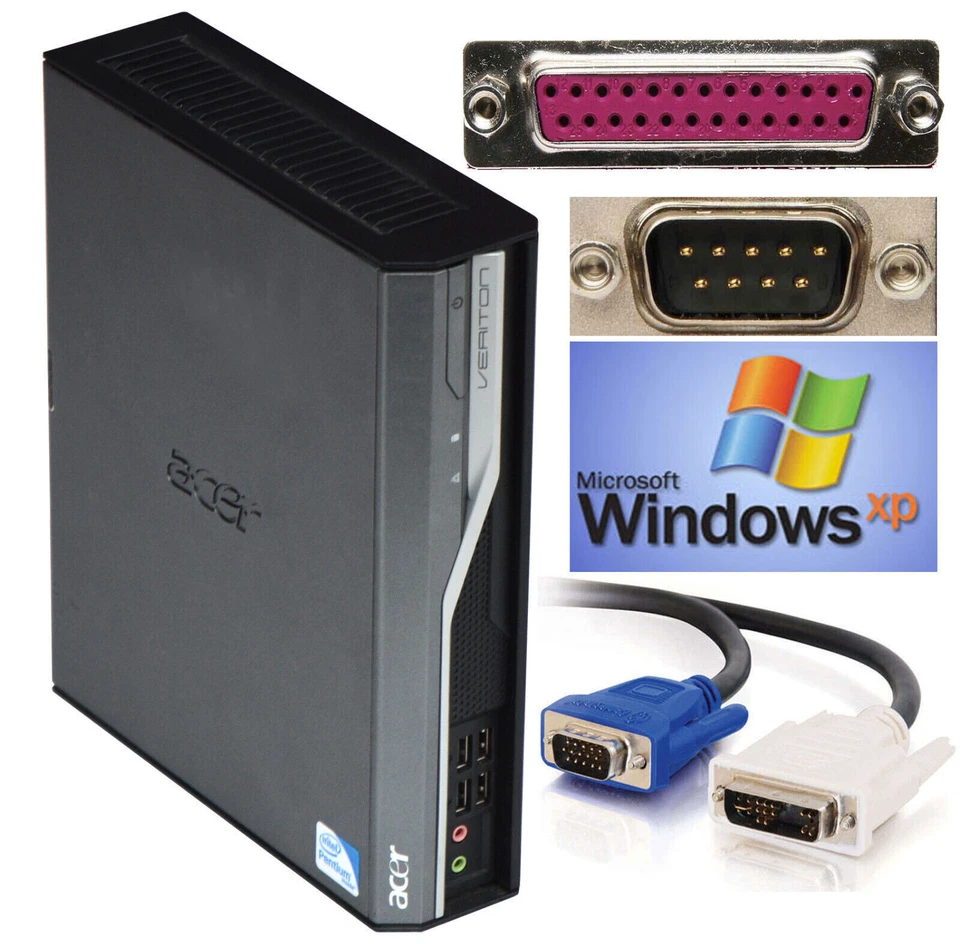 Compact! Computer Acer L480G Windows XP Serial RS-232 LPT Parallel Direct X V70x - Image 1 of 4