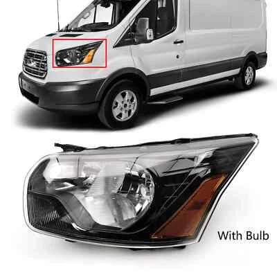 For 2015-2024 Ford Transit 150 250 350 Headlight Black Housing Left Driver Side - Image 1 of 4