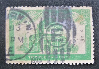 1901 Buffalo New York Pan American Expo Green US Temple of Music Scarce used - Image 1 of 2