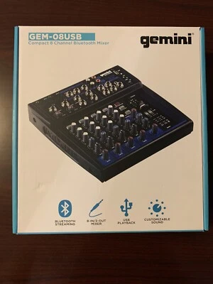 Gemini GEM-05USB 5-CHANNEL BLUETOOTH Recording Live Sound Mixer, w/ USB Playback - Image 1 of 2