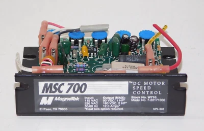 MagneTek MSC700 DC Motor Speed Control Module W710 7-22177000 Machine Unit USA - Image 1 of 3