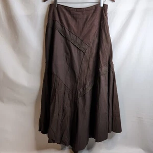 Linea Domani Women's Brown Boho Skirt Corduroy/Lace/Patchwork, Size 8 - Picture 1 of 7