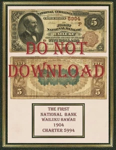 Hawaii National Currency Print 1863-1935 8-1/2" X 11" Collectible - Picture 1 of 1
