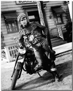 MARLIN BRANDO BIKER CLASSIC PHOTO CANVAS ART PRINT poster 16"X 12" - Picture 1 of 1
