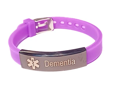 Pulsera Placa Negra Alerta Médica Demencia Foto 1 de 3