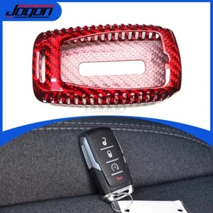 For Dodge Ram 1500 TRX Laramie 19+ Red Carbon Key Fob Cover Case Protector Shell - Picture 1 of 15