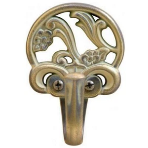Hickory P2134-BOA Art-Deco Nouveau Floral Flowers Coat Robe Hook, Blonde Antique - Picture 1 of 1