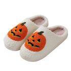 Halloween Pumpkin Slippers Soft House Shoes - White