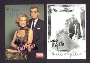 NADJA TILLER & WALTER GILLER Autograph Autograph Signed Card CARD Set of 2