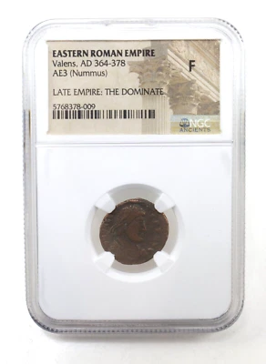 NGC ( F ) FINE Roman AE3 of Valens ( AD 364 -378) NGC Ancients Certified Nummus - Image 1 of 4