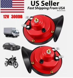 2PC 12V 300DB Super Loud Train Air Horn Waterproof Motorcycle Car Truck SUV Boat - Picture 1 of 8