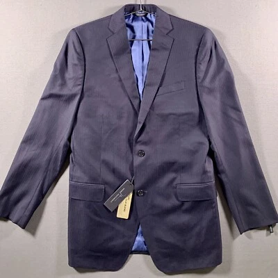 Chaqueta Blazer Marc Anthony Para Hombre 40L Azul Marino Lana Seda Nueva Con Etiquetas Foto 1 de 4