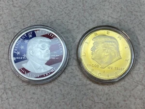 Donald Trump Presidential Coins ~ Lot of 2 ~ 2018 - Picture 1 of 8