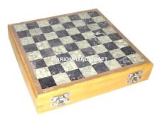 8" Marble Chess Pieces and Board Handmade Home Decor Gifts for Birthday Art H659