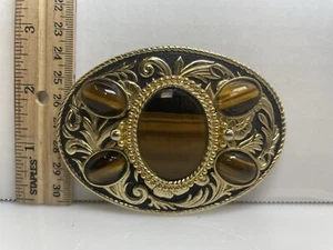 Vestido vaquero clásico occidental hebilla de cinturón ojo de tigre piedra bonita hebilla - Imagen 1 de 2