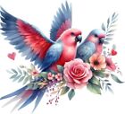 Parrot Bird Floral Wall Art Bedroom Nursery Decor Colourful Vinyl Sticker Decal