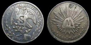 Mexico Republic Silver 8 Reales 1846 Zs-OM Zacatecas Mint, KM377.13 Rare EF - Picture 1 of 1