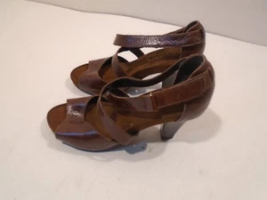 Aerosoles womens Size 6.5 Heeled Sandals cross front adjustable straps Brown - Picture 1 of 6