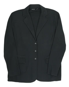 Blazer de punto suéter de 3 botones de cresta de algodón negro Ralph Lauren XXL TTG para mujer - Imagen 1 de 4
