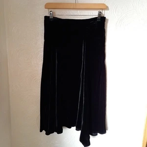 NEXT Black Velvet Asymmetric Flare Skirt UK 8 BNWT - Picture 1 of 7