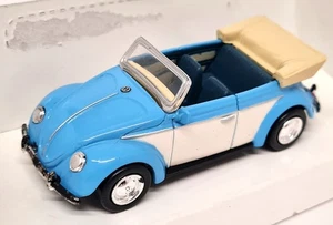 Newray 1/43 Volkswagen Beetle 1200 Convertible Blue Diecast Scale Model Car - Picture 1 of 4