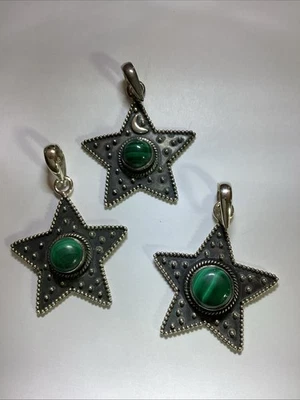 Colgante estrella de malaquita de plata de ley Foto 1 de 4
