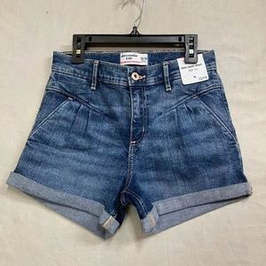 Abercrombie Kids blau 13/14 hoher Bund Mini Mom Short Denim Knopfleiste Reißverschluss - Bild 1 von 10