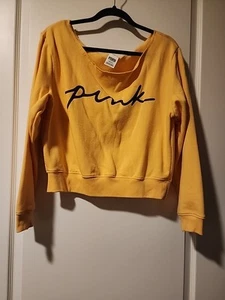 Victoria Secret Sweatshirt PINK size L  Color Yellow - Picture 1 of 5
