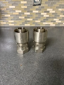 Set of 2 - Parker 10643-20-20C Female 1-1/4” Stainless 316 JIC Hydraulic Fitting - Picture 1 of 20
