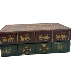 Vintage Decorative Faux Book Box Hidden Storage Stash 8"x5" Rustic Green Brown - Picture 1 of 14