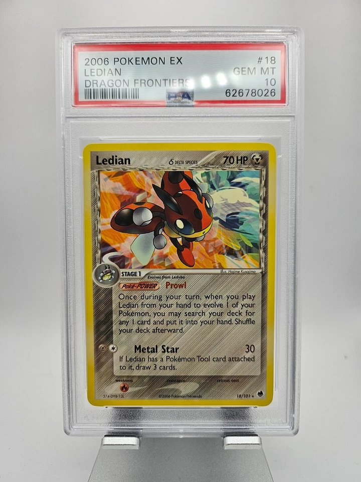 Ledian 18/101 2006 Pokemon EX Dragon Frontiers - PSA GEM MINT 10 - LOW POP /6 - Image 1 of 2