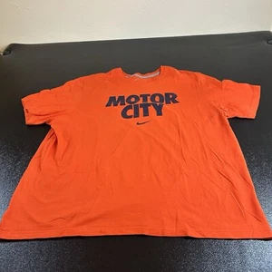 Nike Motor City Shirt Mens XXL 2XL Orange Center Swoosh Graphic Tee Short Sleeve - Picture 1 of 6