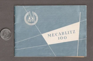 Vintage 1960's Metz MECABLITZ 1OO FLASH Unit OWNER'S MANUAL - Picture 1 of 5