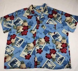 Caribbean Joe Mens Hawaiian Shirt Black Sz 4XL Floral Print Rayon - Picture 1 of 11