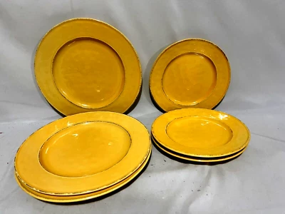 Pier 1 Imports Martillo Mango Amarillo 6 Piezas Juego de 3 Platos de Cena y Ensalada Foto 1 de 2